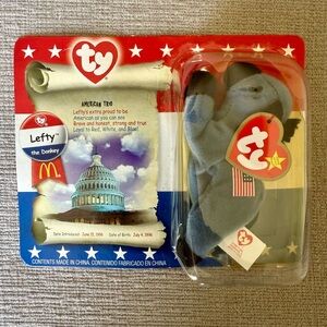Lefty the Donkey – TY Teenie Beanie Baby 2000 Mc Donalds USA Edition